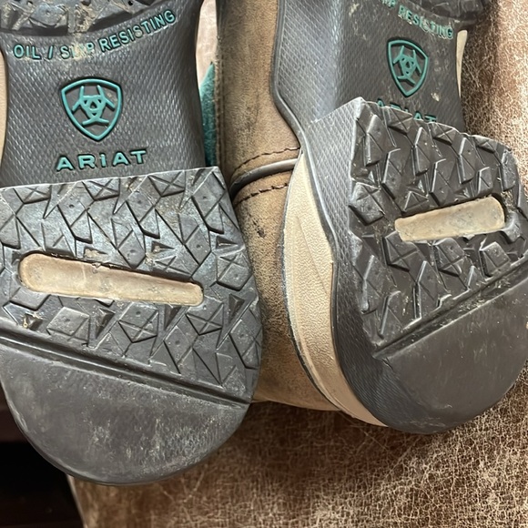 Ariat Women's Brown And Teal Cowgirl Boots. Good Condition. Size 8.5B. - Picture 15 of 16